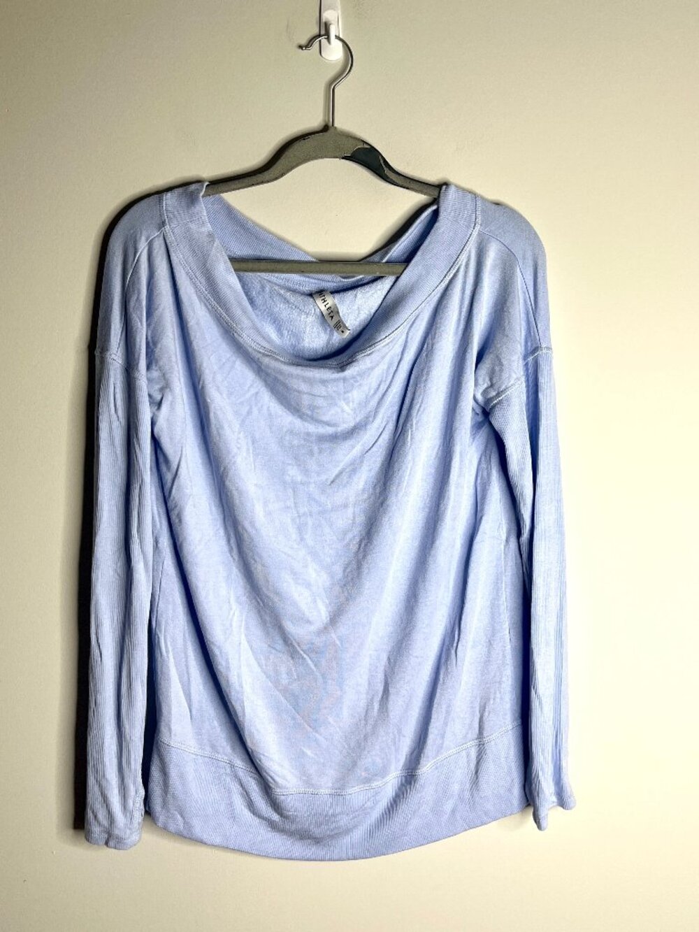 Athleta Studio Barre Sweatshirt Periwinkle Blue Balletcore Workout Athleisure M
